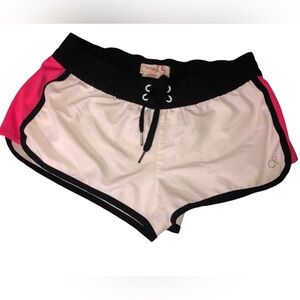 OP Black and White& neon pink Shorts with Vibrant Logo